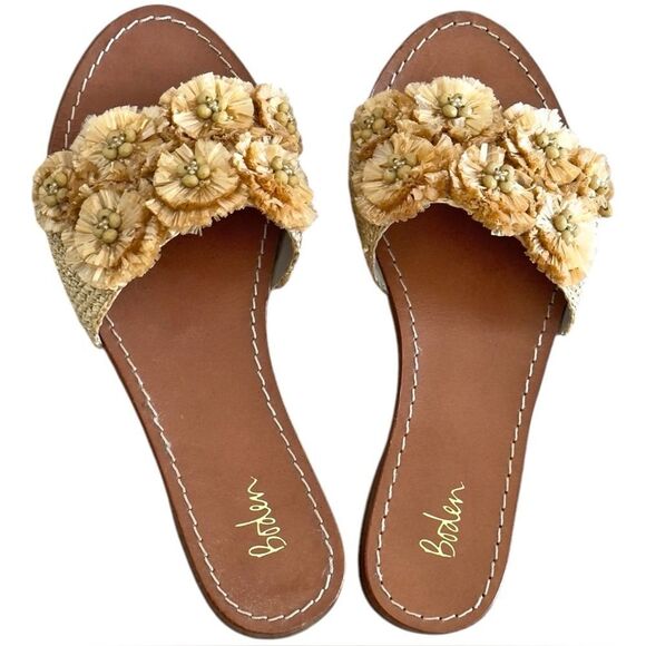 Boden Elspeth 3D Raffia Metallic Open Toe Slide Sandals. 37. - Picture 3 of 11